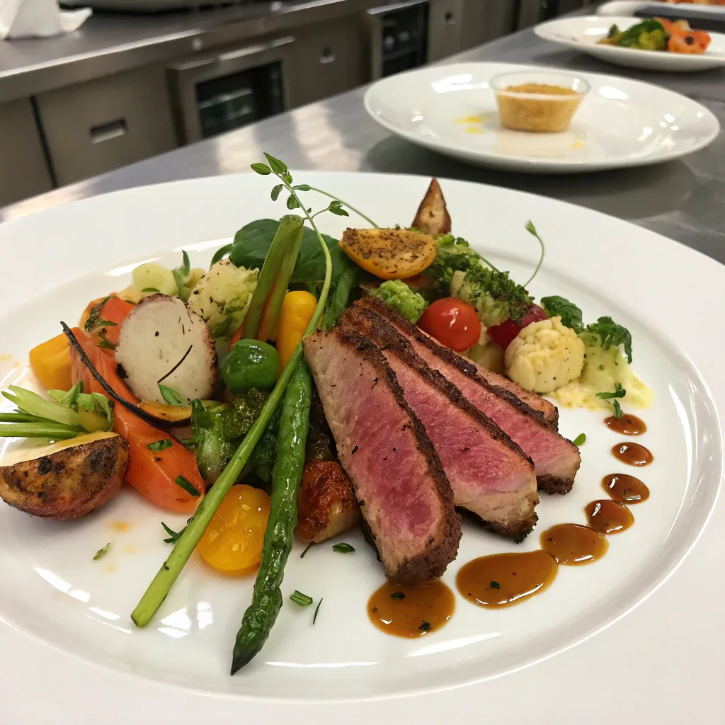 Gourmet meal prepared by students