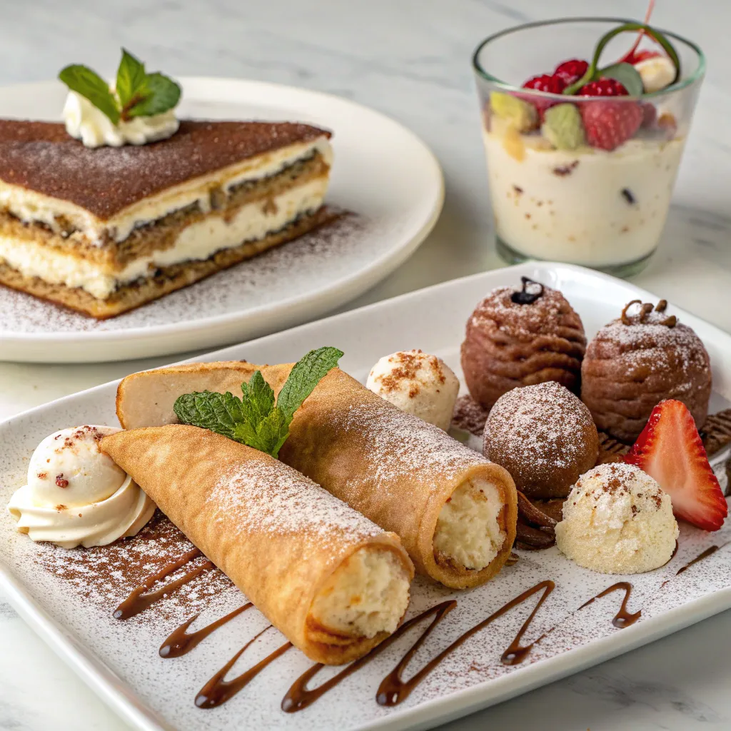 Selection of traditional Italian desserts