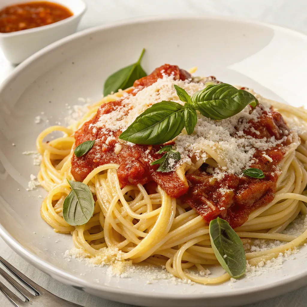 A plate of luxurious Italian pasta